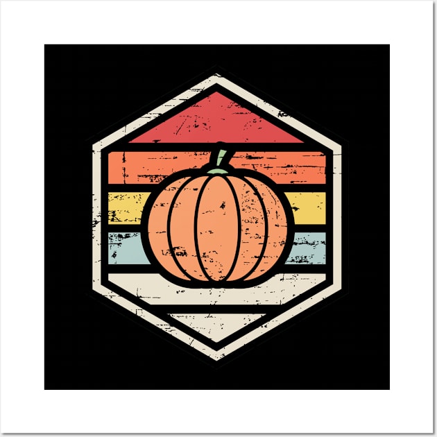 Retro Badge Pumpkin Wall Art by rojakdesigns